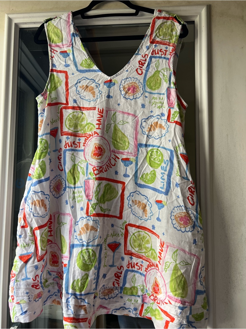 “Girls' Just Wanna Have Brunch” Print Dress - Multi